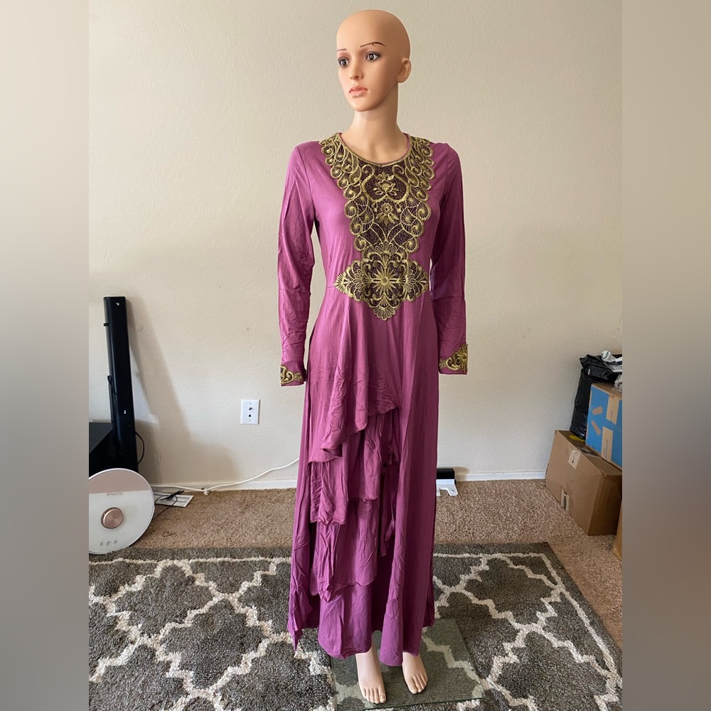 Layer embroidered kaftan